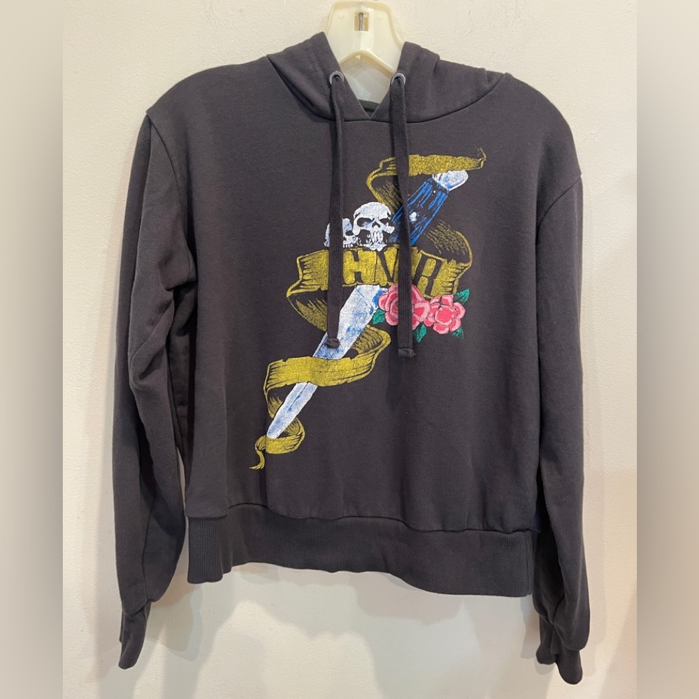 Cropped Cotton On Guns N Roses Retro Band Graphic Sweatshirt Hoodie